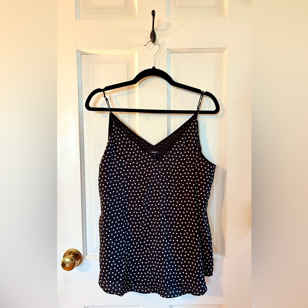 Express Black Polka Dot Camisole Top